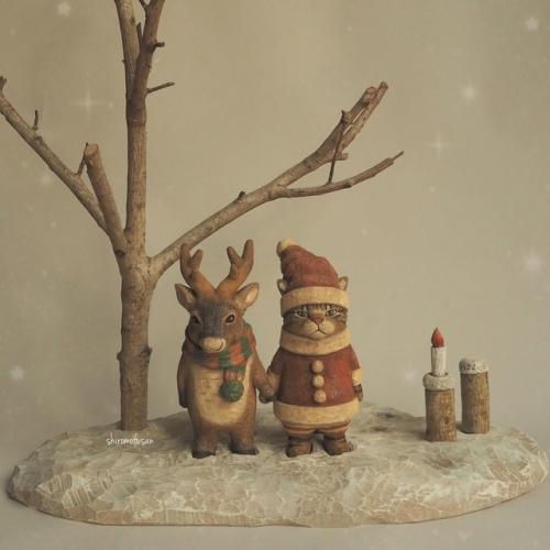 Сиро мофу (Shiro Mofu) вырезает из разных пород древесины чудесных котиков, каждого со своим характером. 01