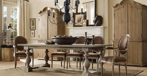 Столовая и кухня в бежевых тонах. 02