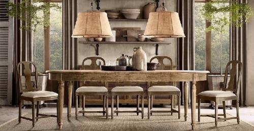 Столовая и кухня в бежевых тонах. 03