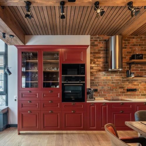 Интерьер кухни - гостиной в стиле лофт. 01