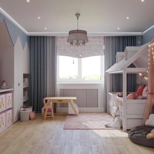 Эта очаровательная детская комната дизайнерами из студии @Makeart_ds оформлена. 02