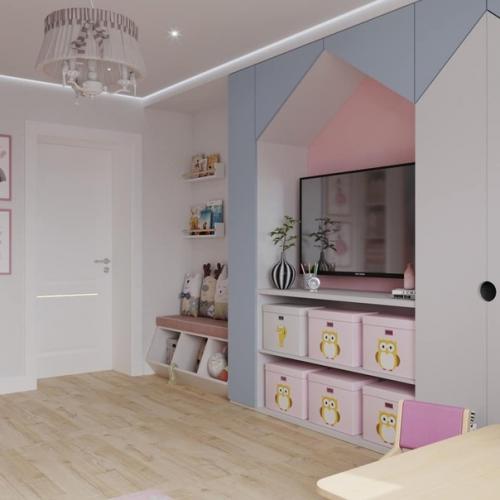 Эта очаровательная детская комната дизайнерами из студии @Makeart_ds оформлена. 04