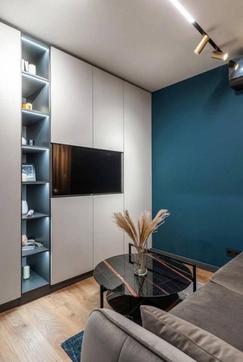 Классный, современный интерьер однокомнатной квартиры, 33 м. кв. 05