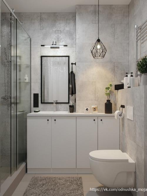 Монохромный интерьер квартиры площадью 36. 08