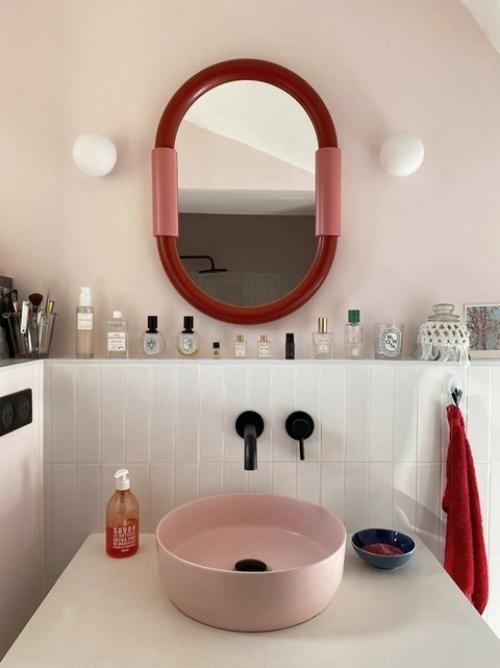 Цветная раковина - акцент в ванной. 02