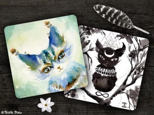 Кошки на рисунках Nicole Piar.