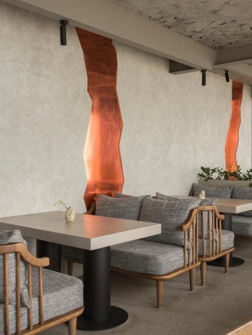 Реализованный интерьер ресторана на территории глэмпинга Малина, на берегу балтийского моря. 01