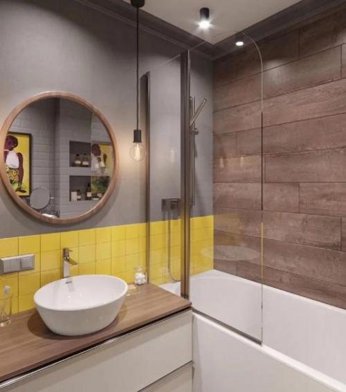 Необычное оформление. Интерьера ванной комнаты. 04