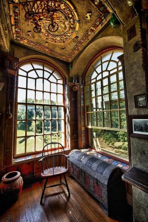 Библиотека в замке мерсера, США пенсильвания. 09