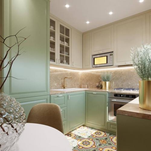 Дизайн кухни в хрущёвке, в которой продуман каждый сантиметр пространства. 02