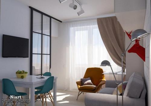 Светлый дизайн квартиры 32 кв. 01