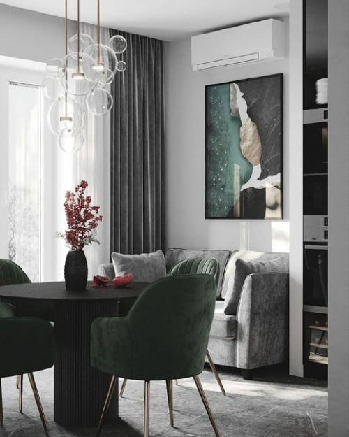 Интерьер кухни - гостиной 16 кв. 01