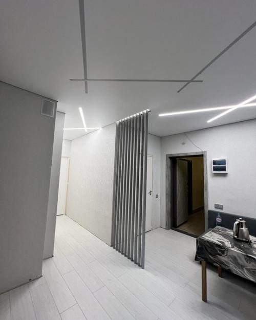 Алюминиевые реечные перегородки с подсветкой. 01