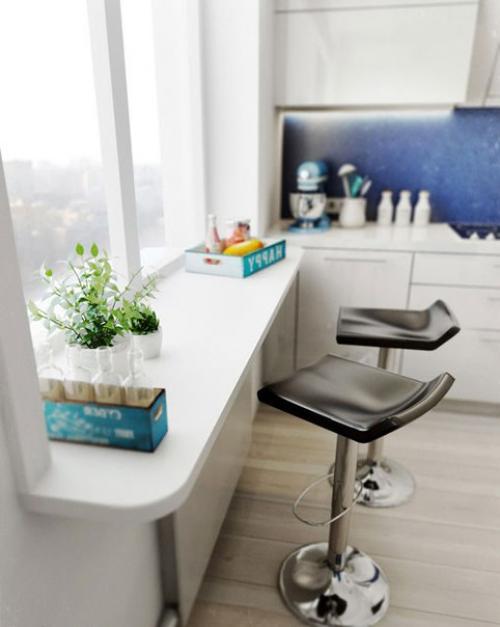 Столешница - подоконник в интерьере. 02