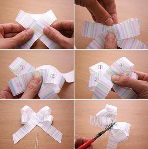 Как красиво завязать ленту на подарочной упаковке. 06