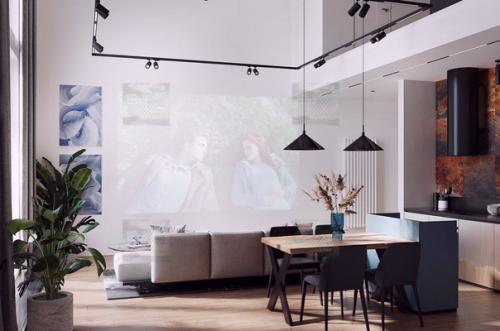 Интерьер, оформленный в свежем и интересном стиле с акцентом на бирюзовом цвете, может создать яркую и энергичную атмосферу. 01