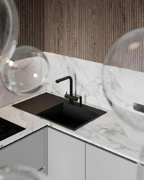 Интерьер кухни - гостиной 16 кв. 05