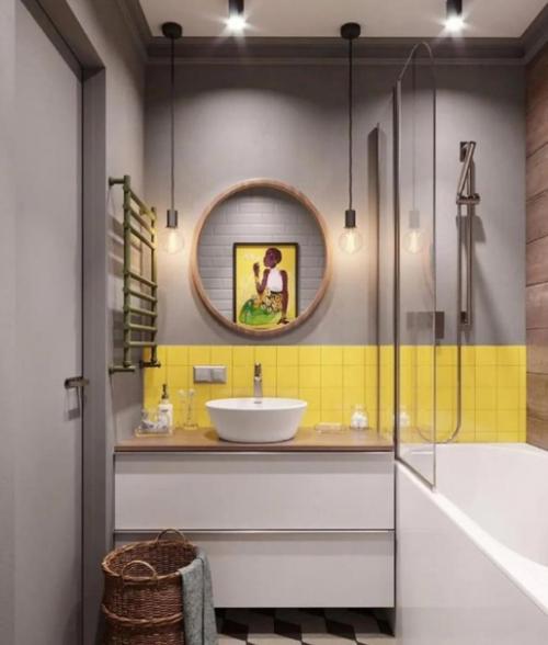 Необычное оформление. Интерьера ванной комнаты. 03