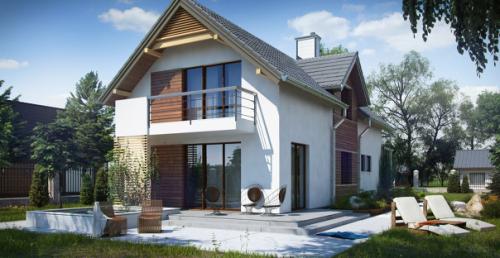 Оригинальный мансардный коттедж для узкого участка. 02 Оригинальный мансардный коттедж для узкого участка. 02