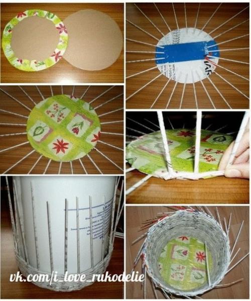 Плетение из газет - мы плетем красивый короб с крышкой. 01