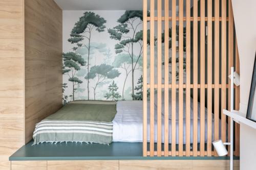 Интерьер компактной квартиры - студии 25 м 2 в Париже, Франция. 02