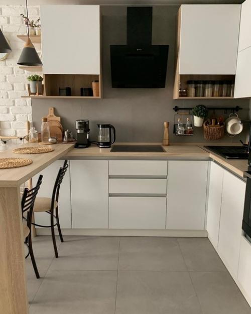 Фактура осветленного дуба, ели, сосны придает скандинавскому интерьеру кухни спокойствие, делает его более теплым и уютным. 02