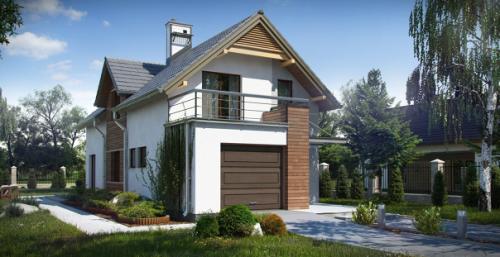 Оригинальный мансардный коттедж для узкого участка. 01 Оригинальный мансардный коттедж для узкого участка. 01