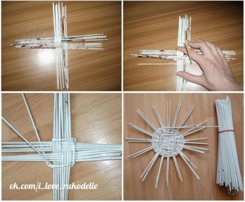 Плетение из газет - мы плетем красивый короб с крышкой. 04