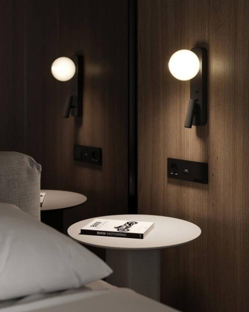 Спальня в лаконичном стиле и светлых тонах площадью 19 m. 03