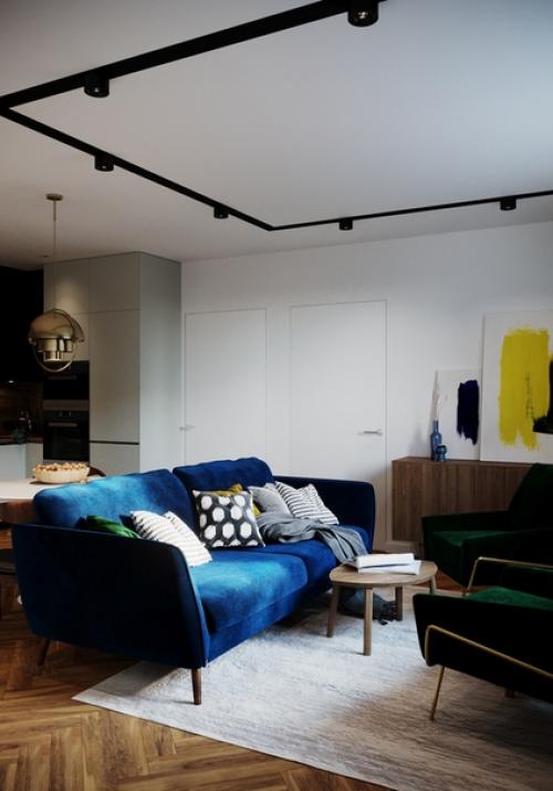 Dark Line - дизайн - проект интерьера трёхкомнатной квартиры (80 м 2) в современном стиле контемпорари, Новосибирск. 01