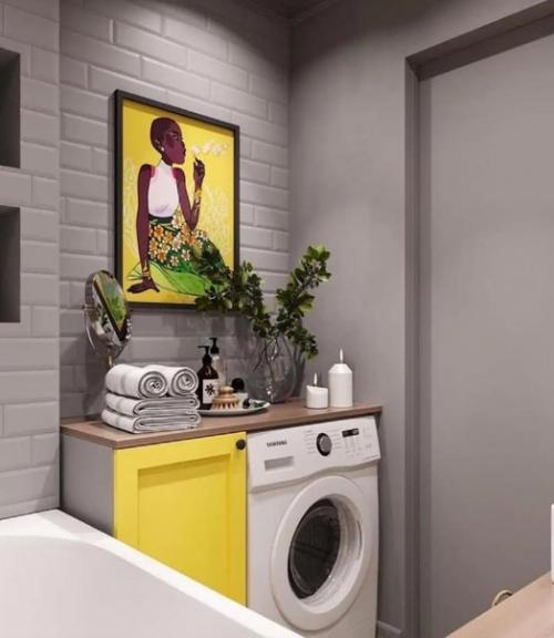 Необычное оформление. Интерьера ванной комнаты. 01