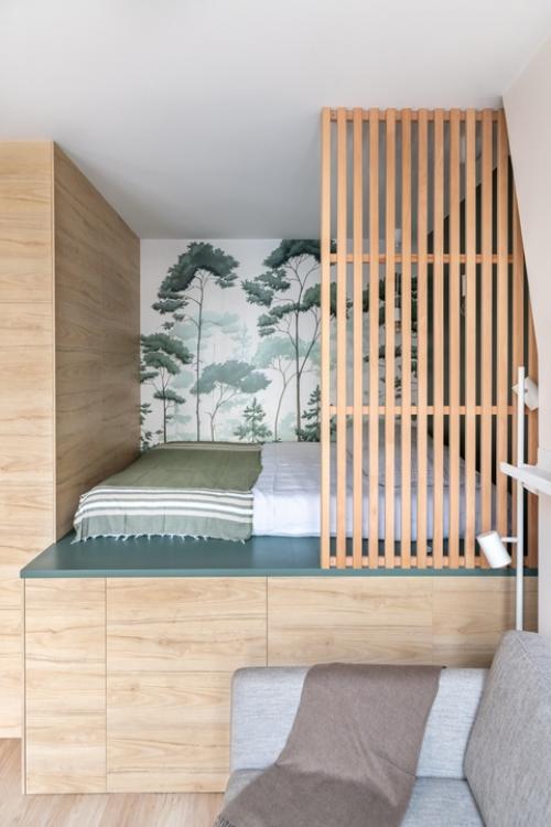 Интерьер компактной квартиры - студии 25 м 2 в Париже, Франция. 03