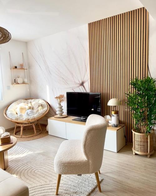 Дома молодой семьи, залитый естественным светом и выполненный в приятной природной цветовой гамме. 04