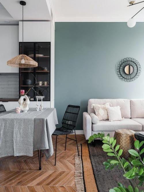 Реализованный интерьер квартиры, площадью 37 кв. 02