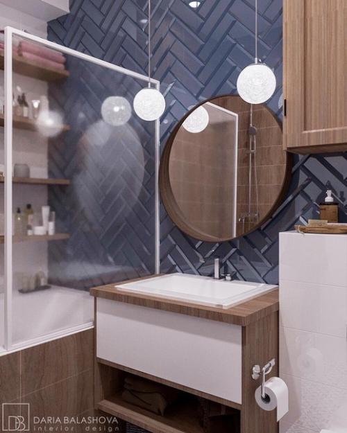 Хозяйская ванна в интерьере квартиры 140 кв.