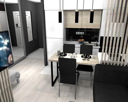 Дизайн квартиры - студии в современном стиле. 01