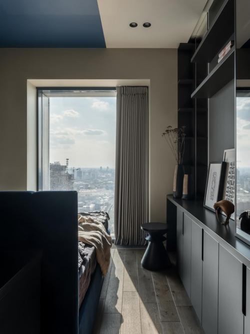 Современный минималистичный интерьер однокомнатной квартиры 35 кв. 06