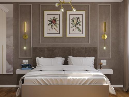 Необычный контраст в классической спальне. 03