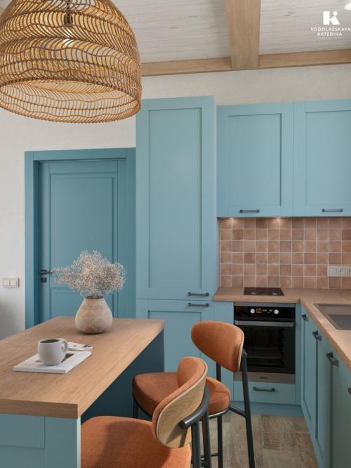 Дизайн интерьера кухни в частном доме. 03