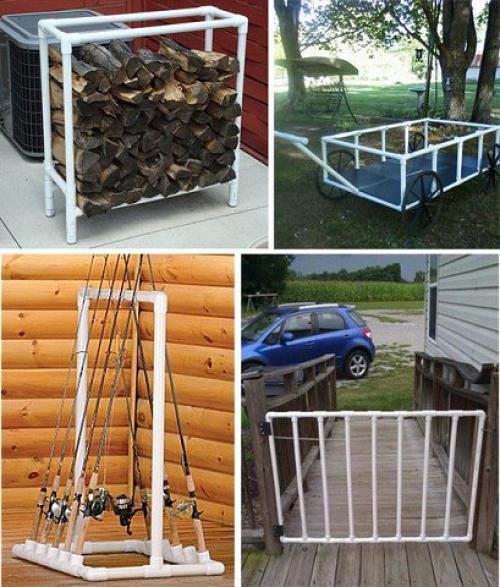 Копилочка идей. Дачные поделки из пластиковых труб. 06