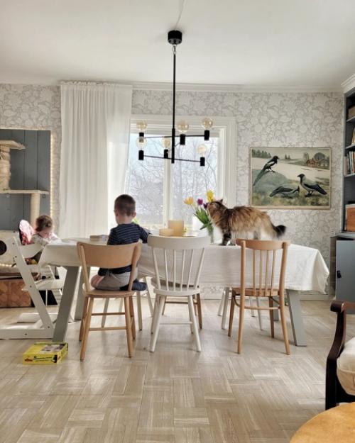 Винтажные штрихи в красивом скандинавском доме. 03