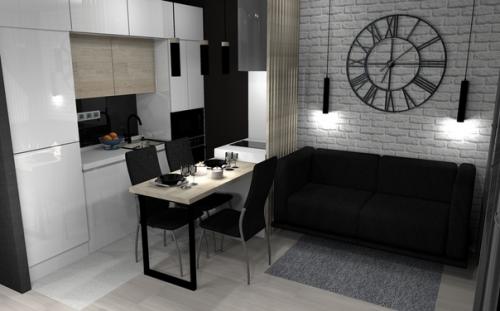 Дизайн квартиры - студии в современном стиле. 04