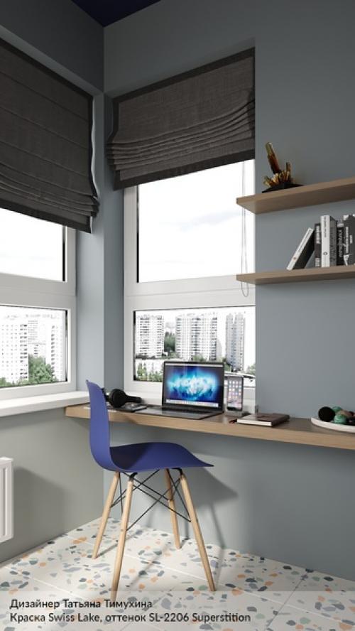Рабочая зона на балконе: идеи от дизайнеров интерьера. 05