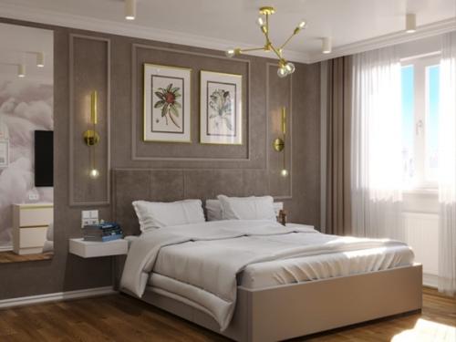 Необычный контраст в классической спальне. 04