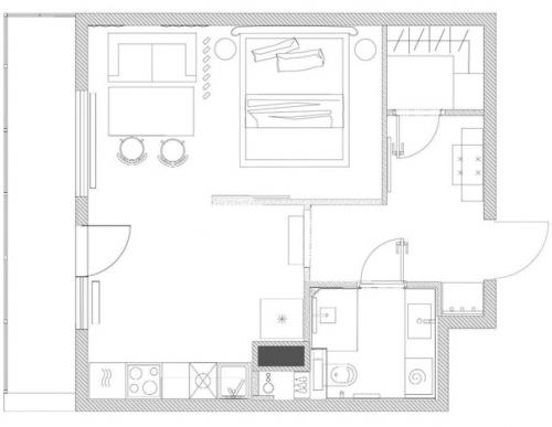 Дизайн квартиры - студии площадью 35 кв. 09