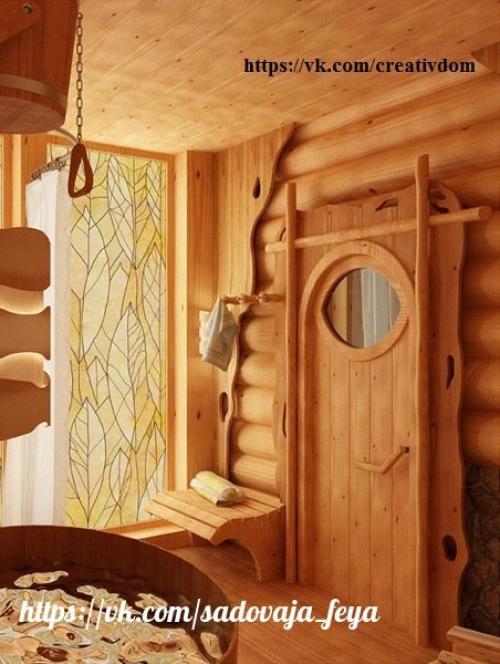 Чем отделывать баню изнутри. 05