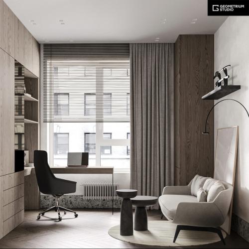 Интерьерспальни.  Дизайн спальни для семейной пары, в квартире - 113, 15 кв. 04