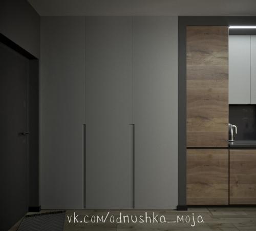 Интерьер квартиры - студии в стиле лофт для холостяка. 04