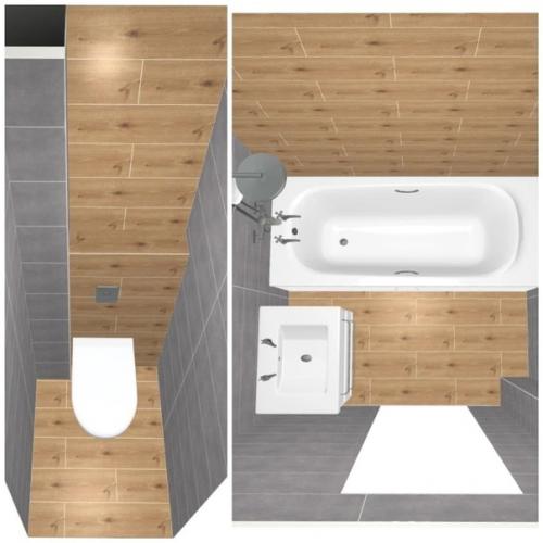 Санузел до/после ремонта + проект. 01