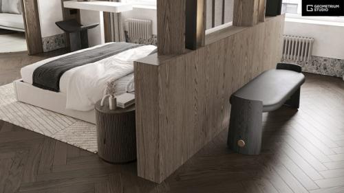 Интерьерспальни.  Дизайн спальни для семейной пары, в квартире - 113, 15 кв. 01